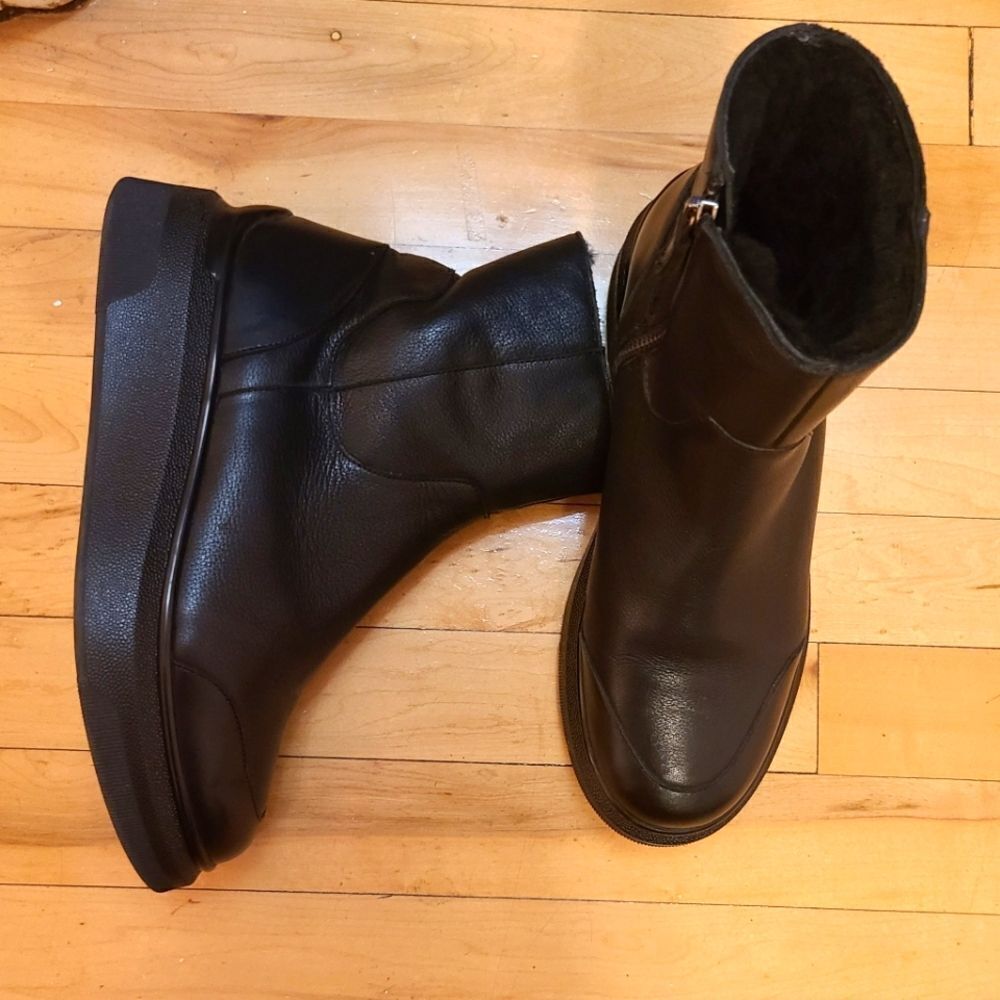 Black Leather Ankle Boots - Picture 8 of 9